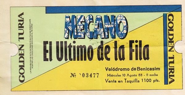 Duelo de escenarios enfrentados. Benicásim, 1988.